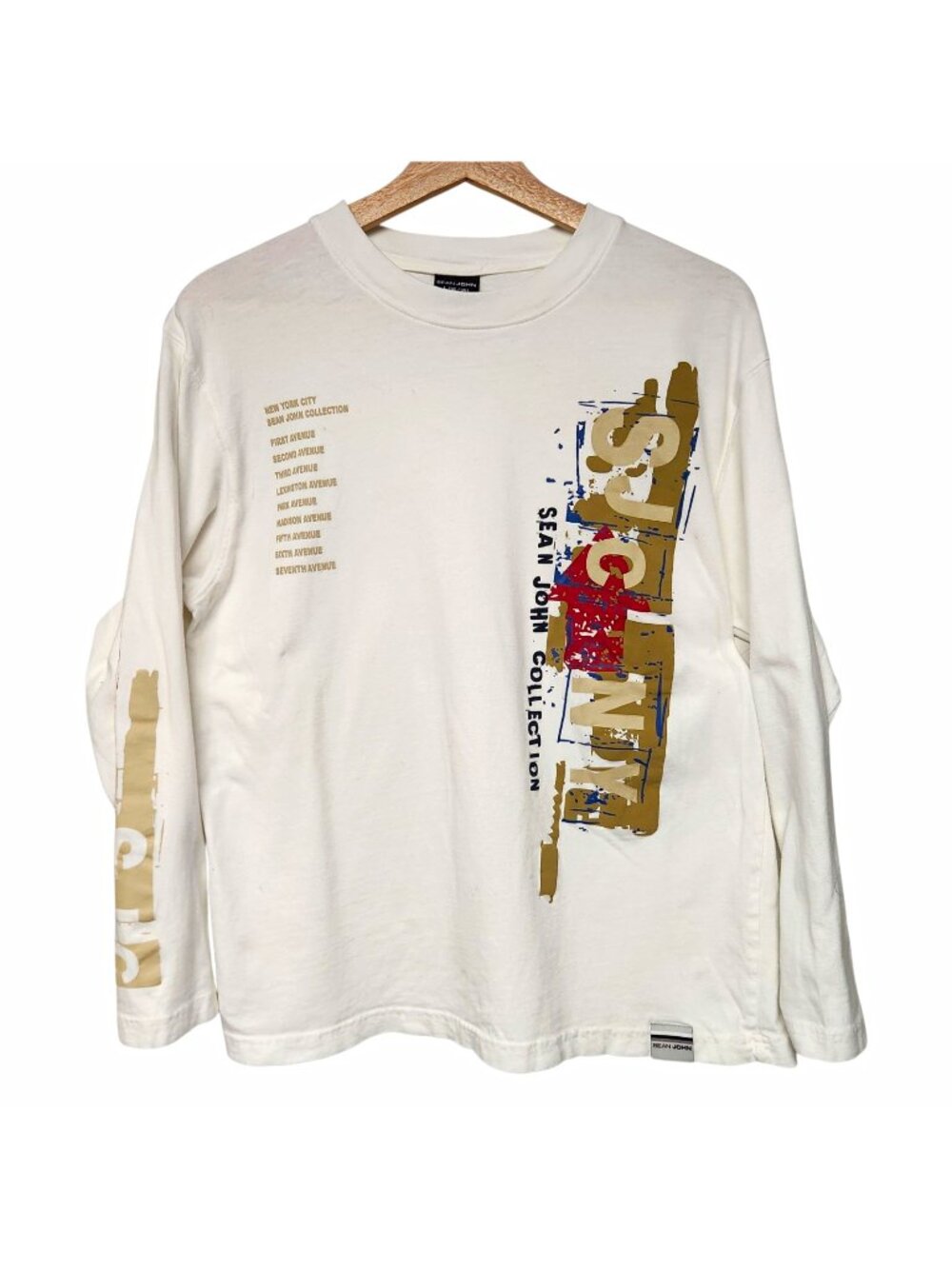 Sean John Collection NYC Long Sleeve T-Shirt Youth L 16/18 Streetwear Y2K